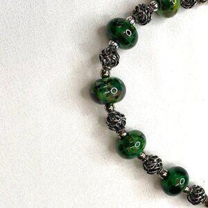 Green Glass Bead Necklace